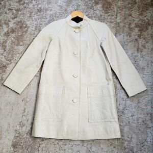 Club Monaco NWT XSmall Bone Tumbled Leather Jacket